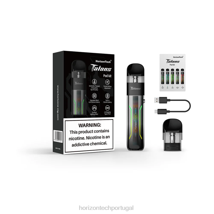 Horizon Tech Vape | HorizonTech Talons kit iniciante meia-noite prata 628D200